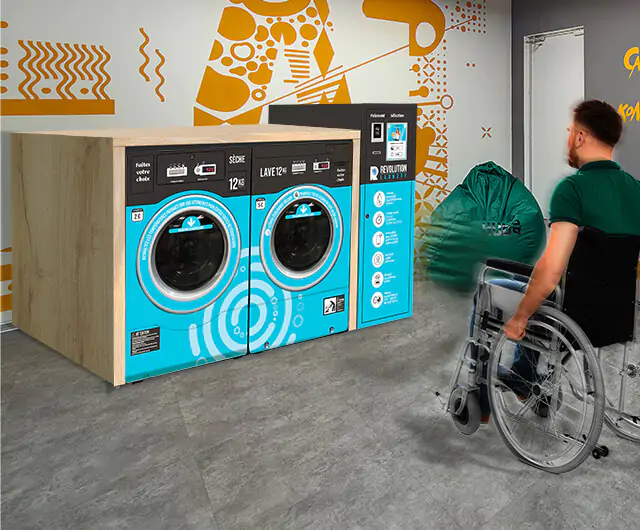 accessibilité laverie automatique 